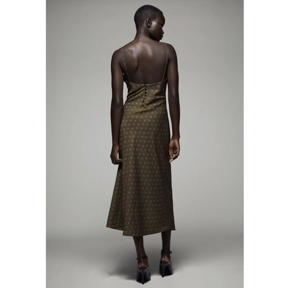 Zara Polka Dot Sleeveless Midi Dress - Picture 7 of 11